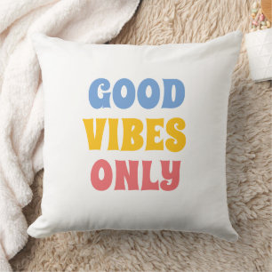 good vibes only colourful unique cushion