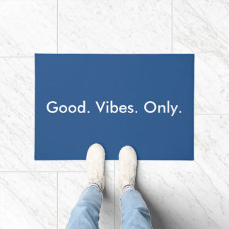 Good. Vibes. Only. Customisable White And Blue Doormat