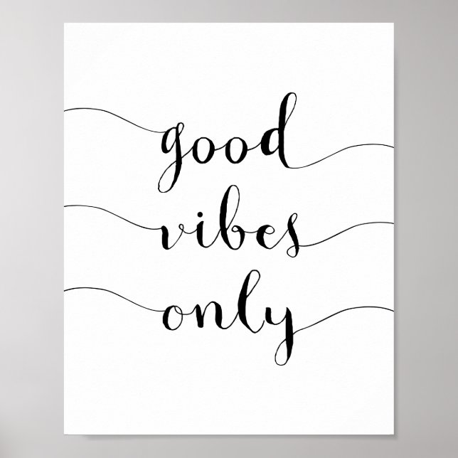 Good Vibes Only Daily Inspirational Quote Poster (Front)