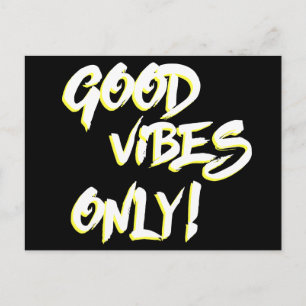 Good Vibes Only Grungy Postcard