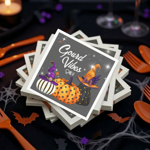 Good Vibes Only Halloween Pumpkin Napkins