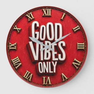 Good Vibes Only Large Clock