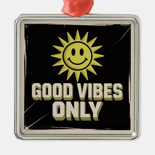 Good Vibes Only Metal Tree Decoration (Front)