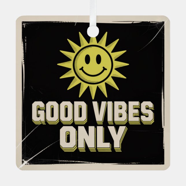 Good Vibes Only Metal Tree Decoration (Front)
