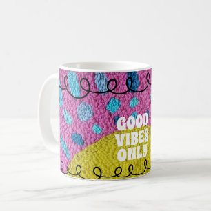 good vibes only mug needle point design