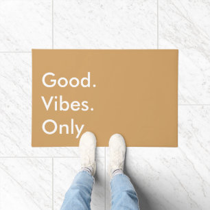 Good. Vibes. Only. Oak Buff Golden Yellow Doormat