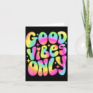 Good Vibes Only Peace Love 60s 70s Tie Dye Groovy Card