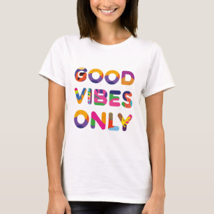 Image by Shutterstock Positive Quote Good Vibes Tee Women/'s