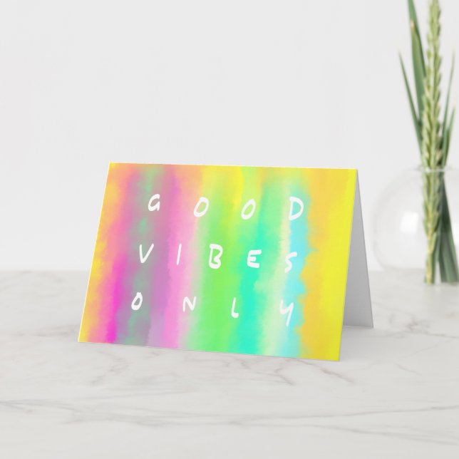 Good Vibes Only Positivity Inspiration Painting Card (Front)