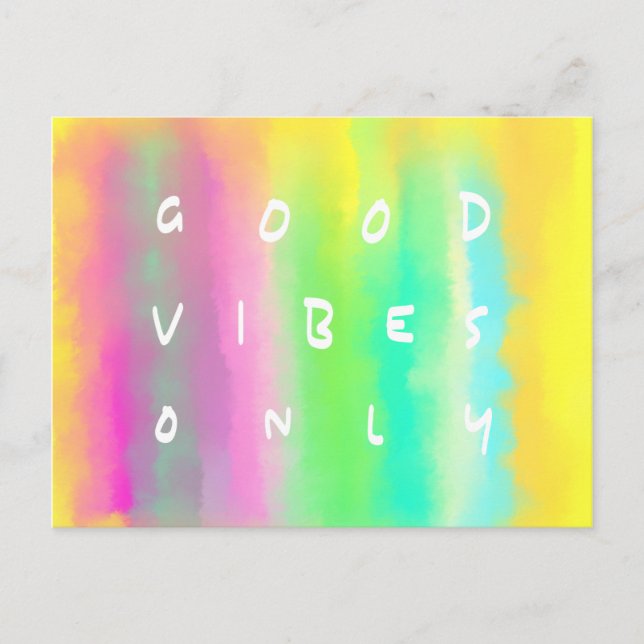 Good Vibes Only Positivity Inspiration Painting Postcard (Front)