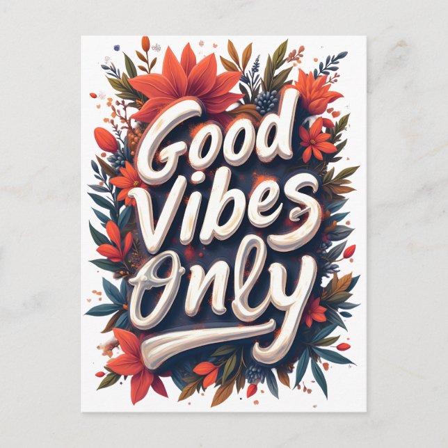 Good vibes only postcard (Front)