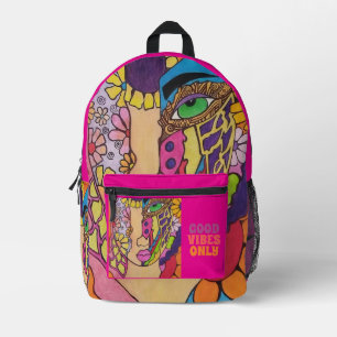 Good vibes only printed backpack