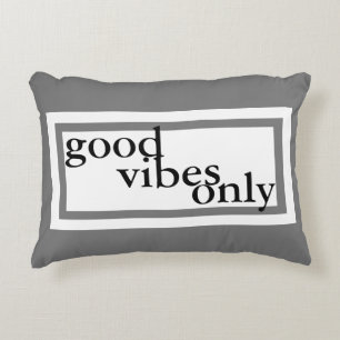 good vibes only quote accent pillow