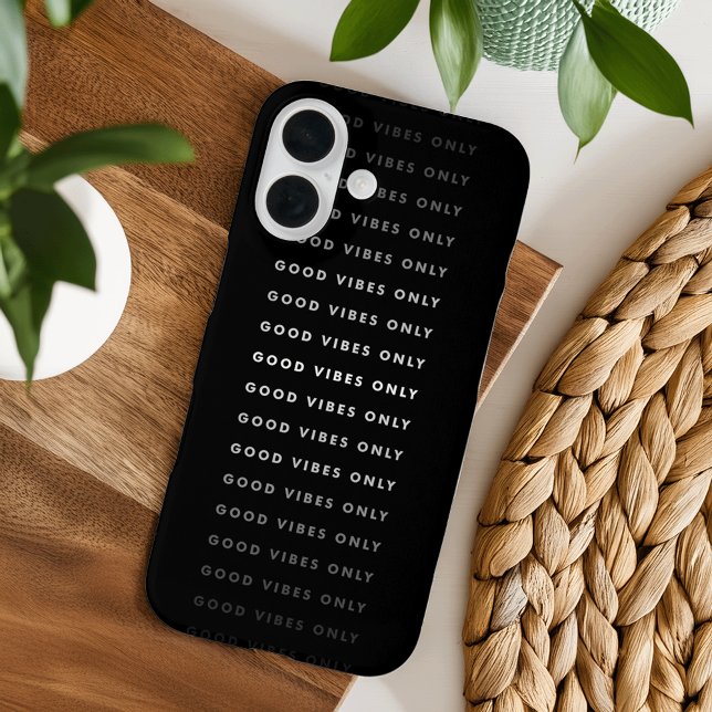 Good Vibes Only Quote | Black & White Case-Mate iPhone Case (Creator Uploaded)