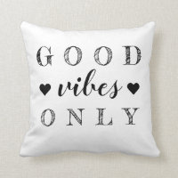 Good Vibes Only Quote Black White Reversible