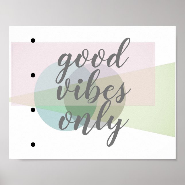 good vibes only quote on abstract art pastel colou poster (Front)