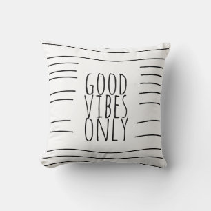 good vibes only quote pillow modern chic