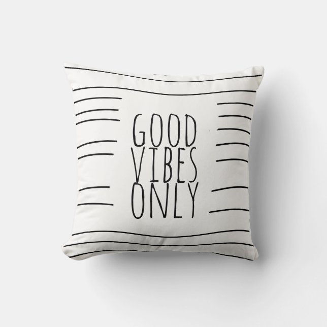 good vibes only quote pillow modern chic (Front)