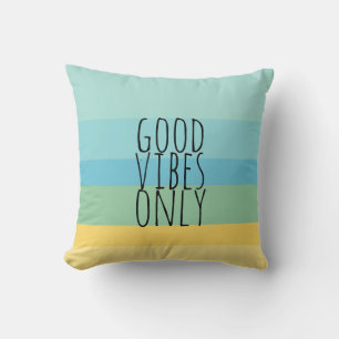 good vibes only quote pillow modern stripes