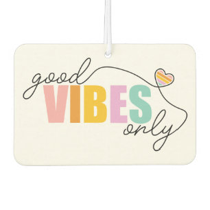 Good Vibes Only Rainbow Heart Car Air Freshener
