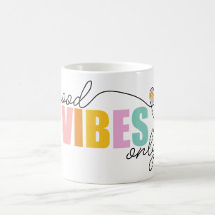 Good Vibes Only Rainbow Heart Coffee Mug