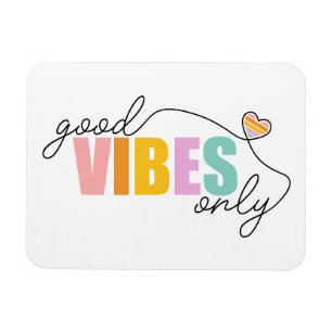 Good Vibes Only Rainbow Heart Magnet