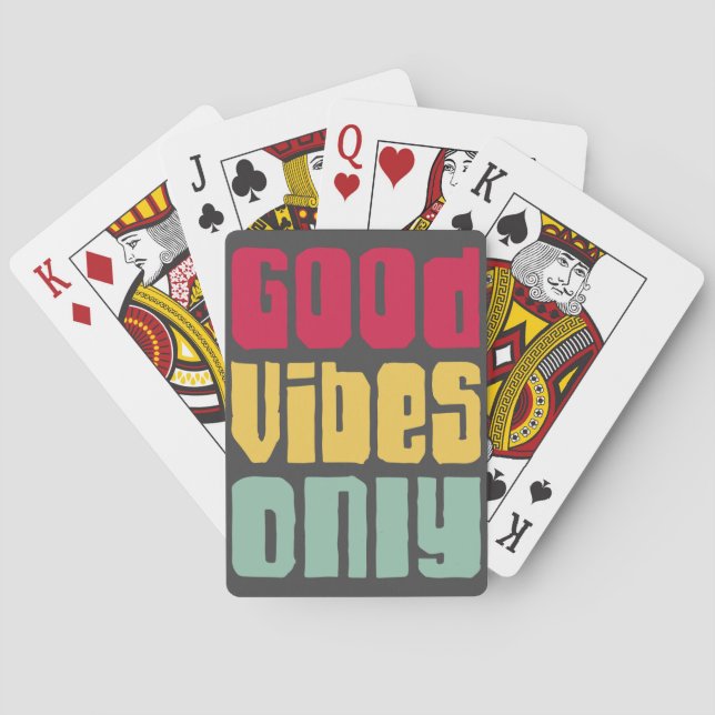 Good Vibes Only Rainbow Playing Cards (Back)