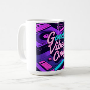 Good Vibes Only – Retro 80s Neon Vintage Design Coffee Mug
