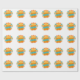 Good Vibes Only Retro Sun Gift Wrapping Paper