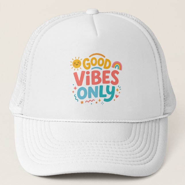 Good vibes only Retro Trucker Hat  (Front)