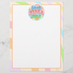 Good Vibes Only Retro Vintage Custom Letterhead