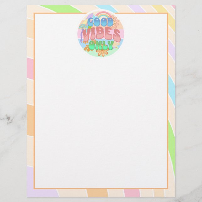 Good Vibes Only | Retro Vintage  Custom Letterhead (Front)