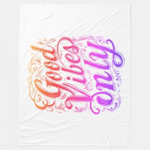 Good Vibes Only Script Badge Fleece Blanket