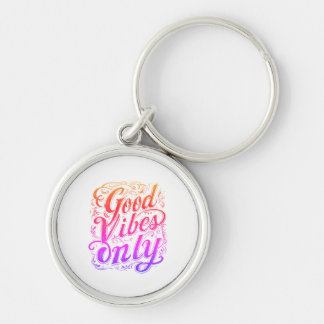 Good Vibes Only Script keychains and lanyards