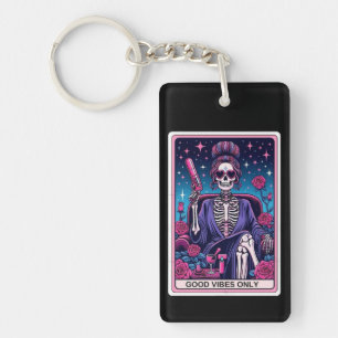 Good Vibes Only Tarot Card Keychain
