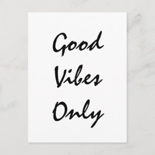 "Good Vibes Only" Text Design Postcard