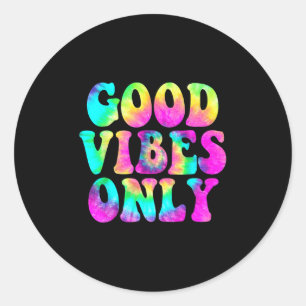 Good Vibes Only Tie Dye Colorful Cute Summer Casua Classic Round Sticker