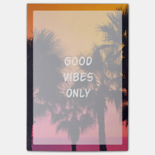 "Good Vibes Only"  Tropical Beach Palms Sunset Post-it Notes