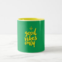 Good Vibes Only Typographic Design Yellow Green