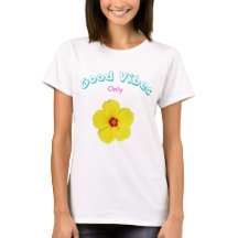 Good Vibes Only Yellow Hibiscus Art