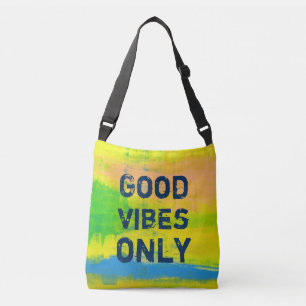Good Vibes Ony - Blue Yellow Abstract Art Crossbody Bag