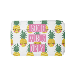 Good Vibes Pineapples Summer Pattern Bath Mat