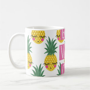 Good Vibes Pineapples Summer Pattern Coffee Mug