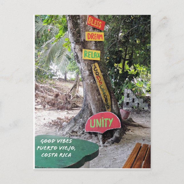 Good Vibes Rasta Bar Puerto Viejo Costa Rica Card (Front)