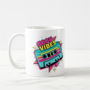 Good Vibes Retro 80s 90s Cassette Tape Music Coffee Mug