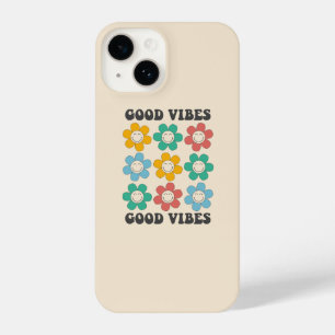 Good Vibes Retro Colorful Daisy Flowers iPhone 14 Case