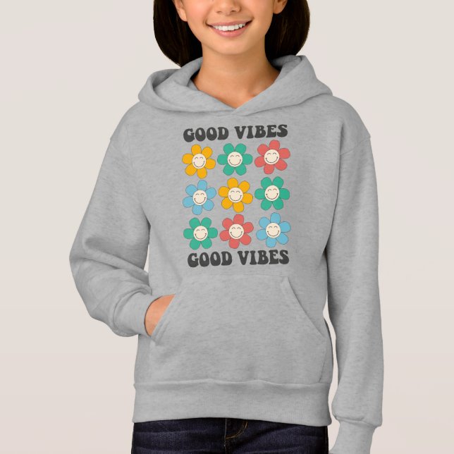 Good Vibes Retro Colourful Daisy Flowers (Front)