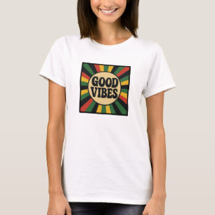 Good Vibes Retro Reggae Art T-Shirt