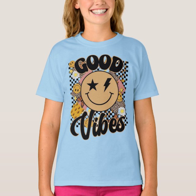 Good Vibes Smiley Face T-Shirt (Front)