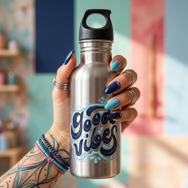 Good Vibes Stainless Steel Water Bottle (Creator Uploaded)